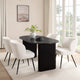 Hattie Panel Oval 4 - 6 Seater Dining Table - Black Marble - DUSK