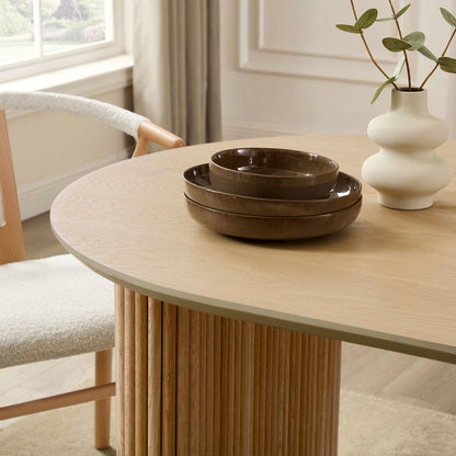 Hattie Panel Oval 4 - 6 Seater Dining Table - Natural - DUSK