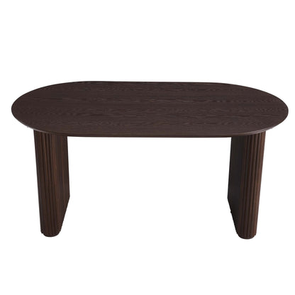 Hattie Panel Oval 4 - 6 Seater Dining Table - Walnut - DUSK