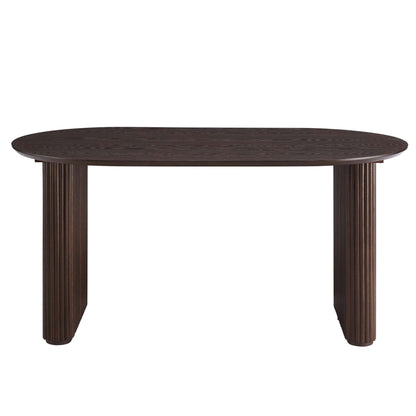 Hattie Panel Oval 4 - 6 Seater Dining Table - Walnut - DUSK