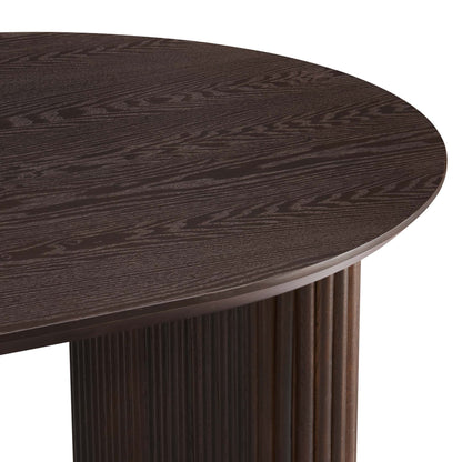 Hattie Panel Oval 4 - 6 Seater Dining Table - Walnut - DUSK