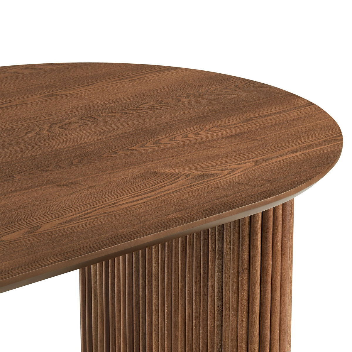 Hattie Panel Oval 4 Seater Dining Table -  Mid Wood - DUSK