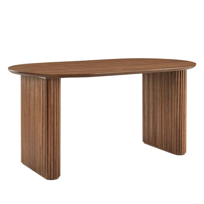 Hattie Panel Oval 4 Seater Dining Table -  Mid Wood - DUSK
