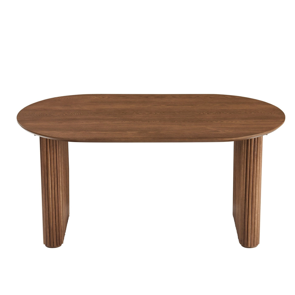 Hattie Panel Oval 4 Seater Dining Table -  Mid Wood - DUSK
