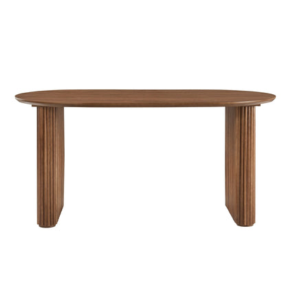 Hattie Panel Oval 4 Seater Dining Table -  Mid Wood - DUSK