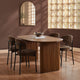 Hattie Panel Oval 4 Seater Dining Table -  Mid Wood - DUSK