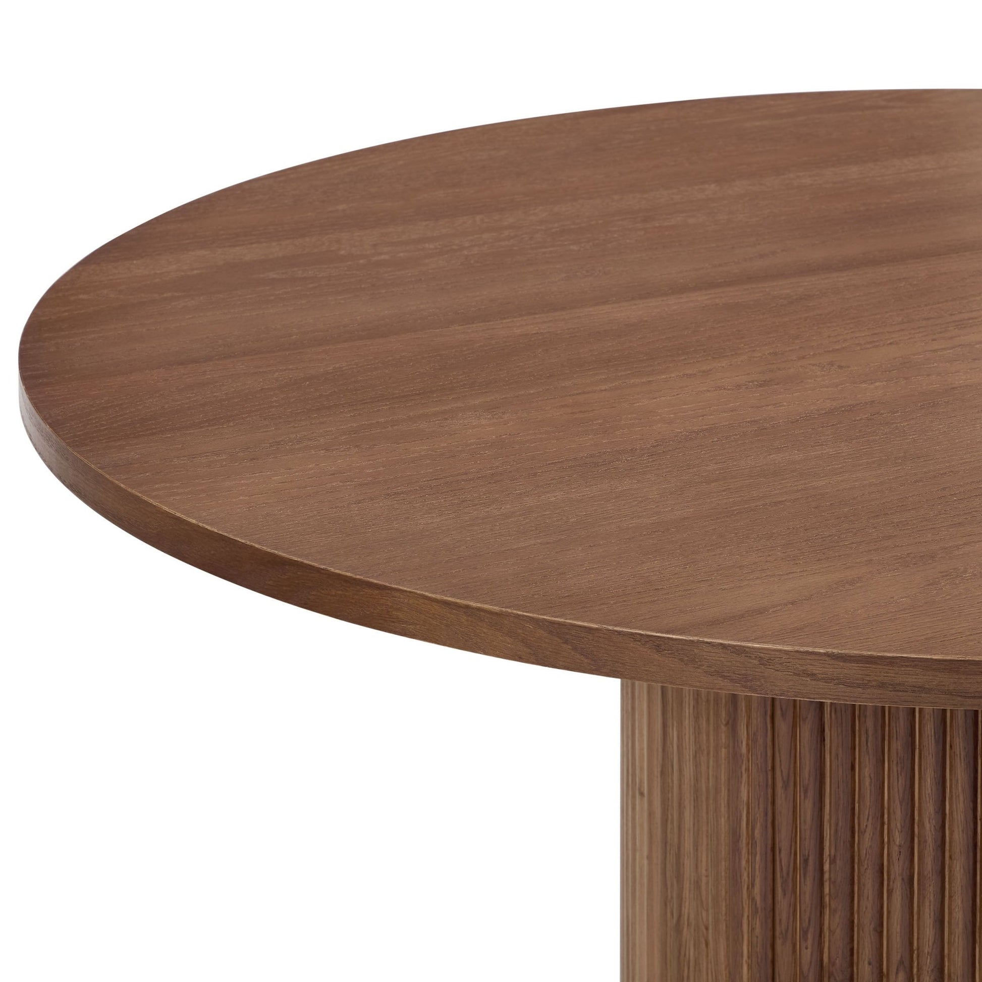Hattie Panel Round 4 - 6 Seater Dining Table - Mid Wood - DUSK