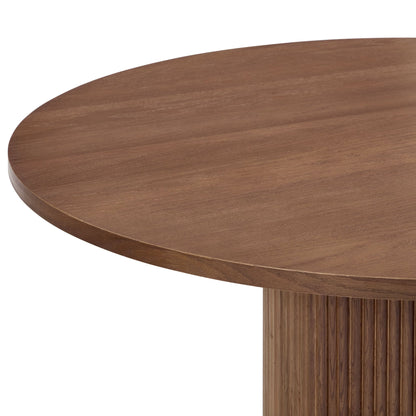 Hattie Panel Round 4 - 6 Seater Dining Table - Mid Wood - DUSK