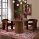 Hattie Panel Round 4 - 6 Seater Dining Table - Mid Wood - DUSK