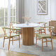 Hattie Panel Round 4 - 6 Seater Dining Table - Natural/Marble - DUSK