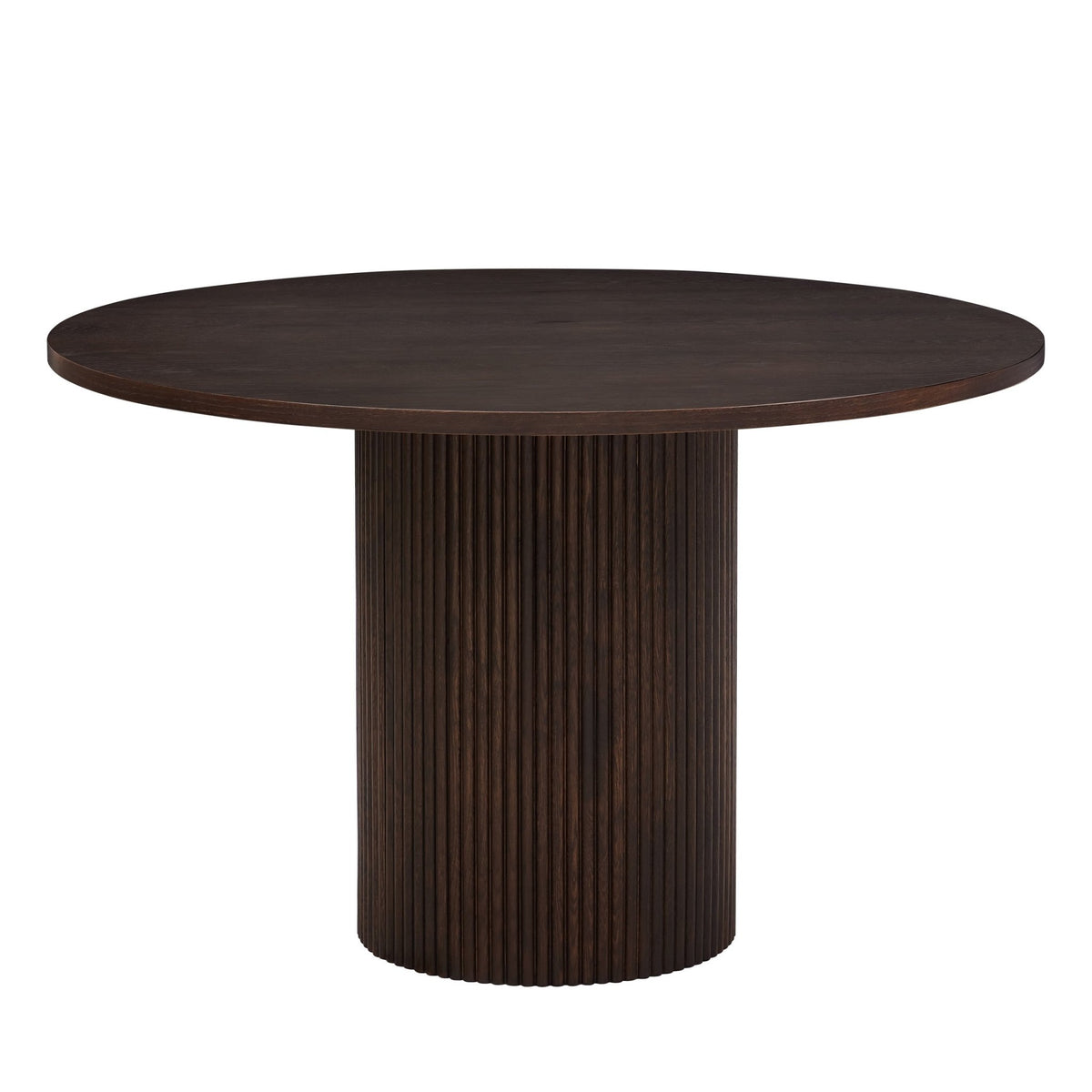 Hattie Panel Round 4 - 6 Seater Dining Table - Walnut - DUSK