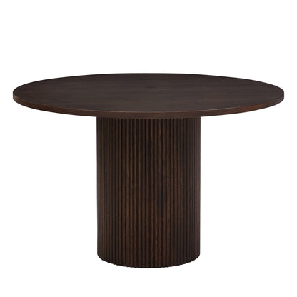 Hattie Panel Round 4 - 6 Seater Dining Table - Walnut - DUSK