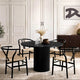 Hattie Panel Round 4 - 6 Seater Pedestal Dining Table - Black Marble - DUSK