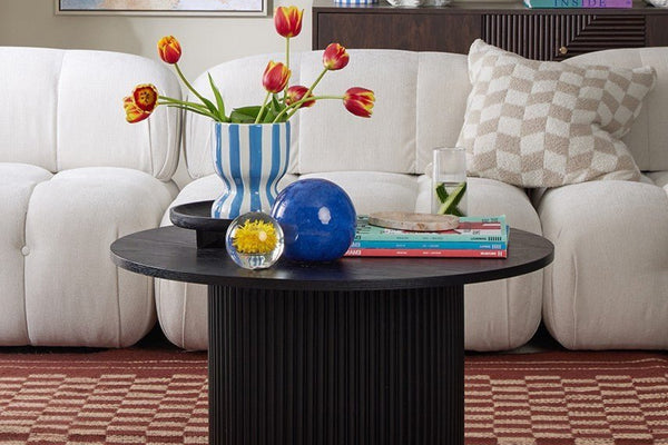 Hattie Round Pedestal Coffee Table - Black - DUSK