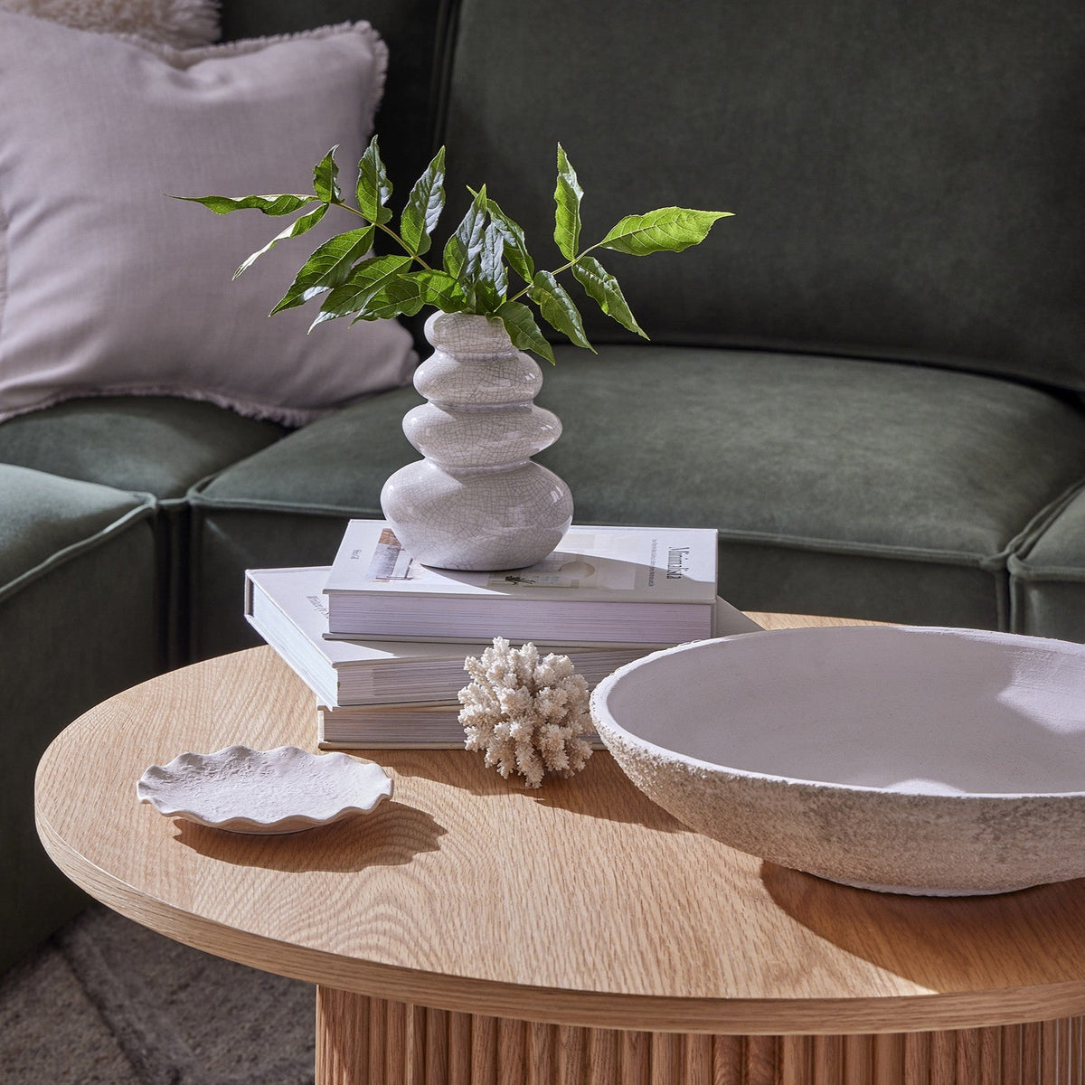 Hattie Round Pedestal Coffee Table - Natural - DUSK