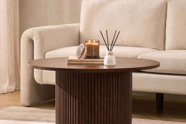 Hattie Round Pedestal Coffee Table - Walnut - DUSK