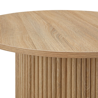 Hattie Round Pedestal Nesting Tables - Light Wood - DUSK