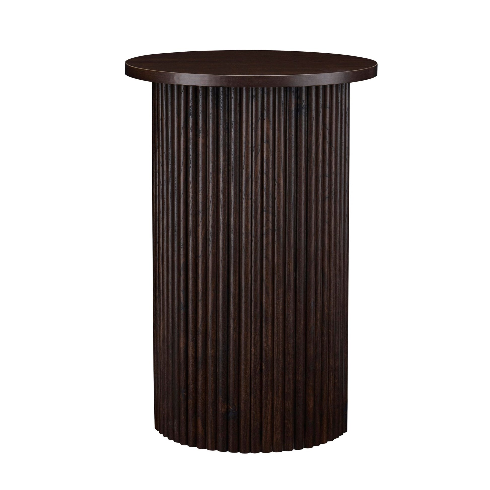 Hattie Round Pedestal Side Table - Walnut - DUSK