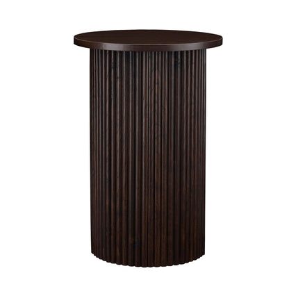 Hattie Round Pedestal Side Table - Walnut - DUSK