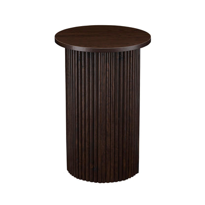 Hattie Round Pedestal Side Table - Walnut - DUSK