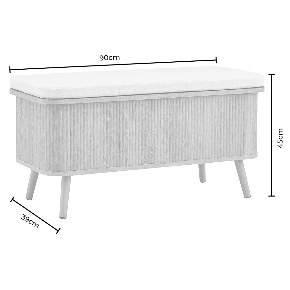 Hattie Seated Storage Bench - Light Wood - DUSK