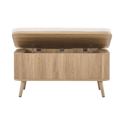 Hattie Seated Storage Bench - Light Wood - DUSK