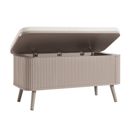Hattie Seated Storage Bench - Taupe - DUSK