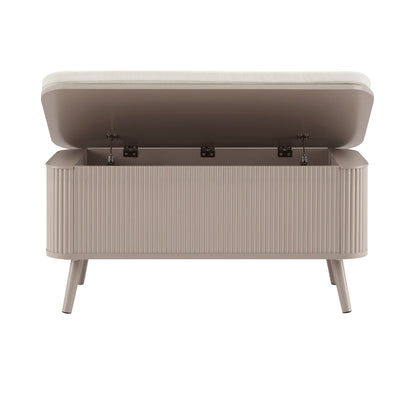 Hattie Seated Storage Bench - Taupe - DUSK