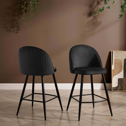 Hattie Set of 2 Barstools - Black - DUSK