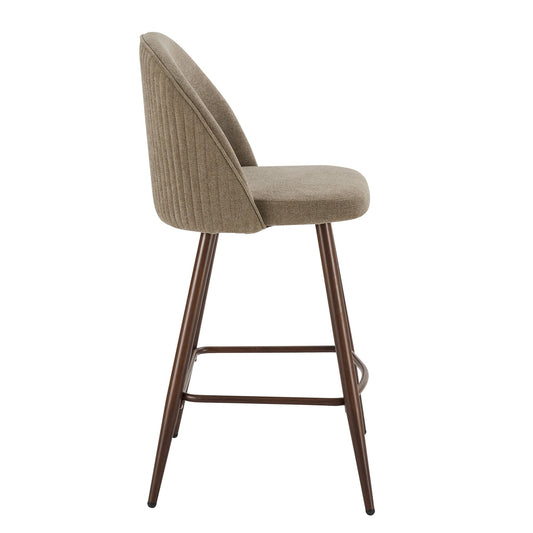 Hattie Set of 2 Barstools - Chenille Mushroom - DUSK