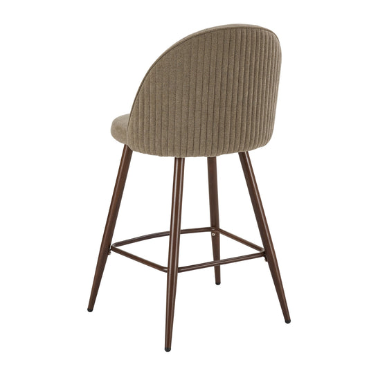 Hattie Set of 2 Barstools - Chenille Mushroom - DUSK