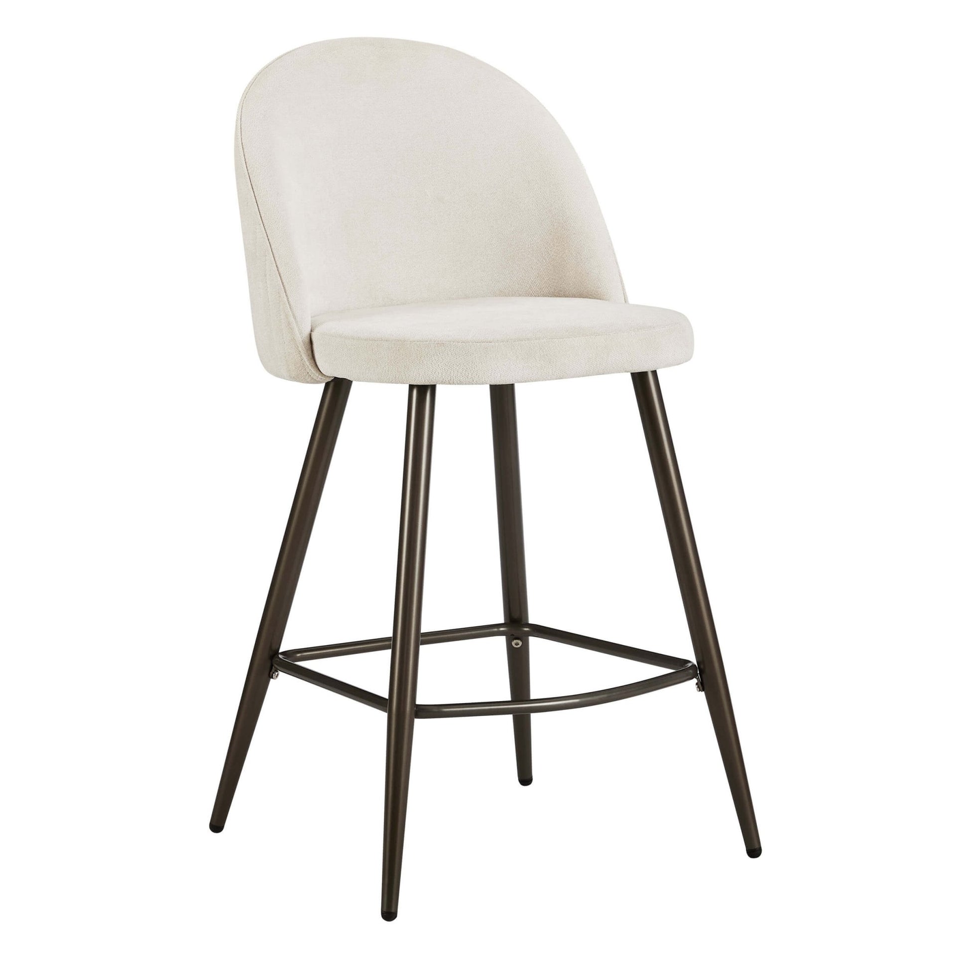 Hattie Set of 2 Barstools - Ivory Chenille - DUSK