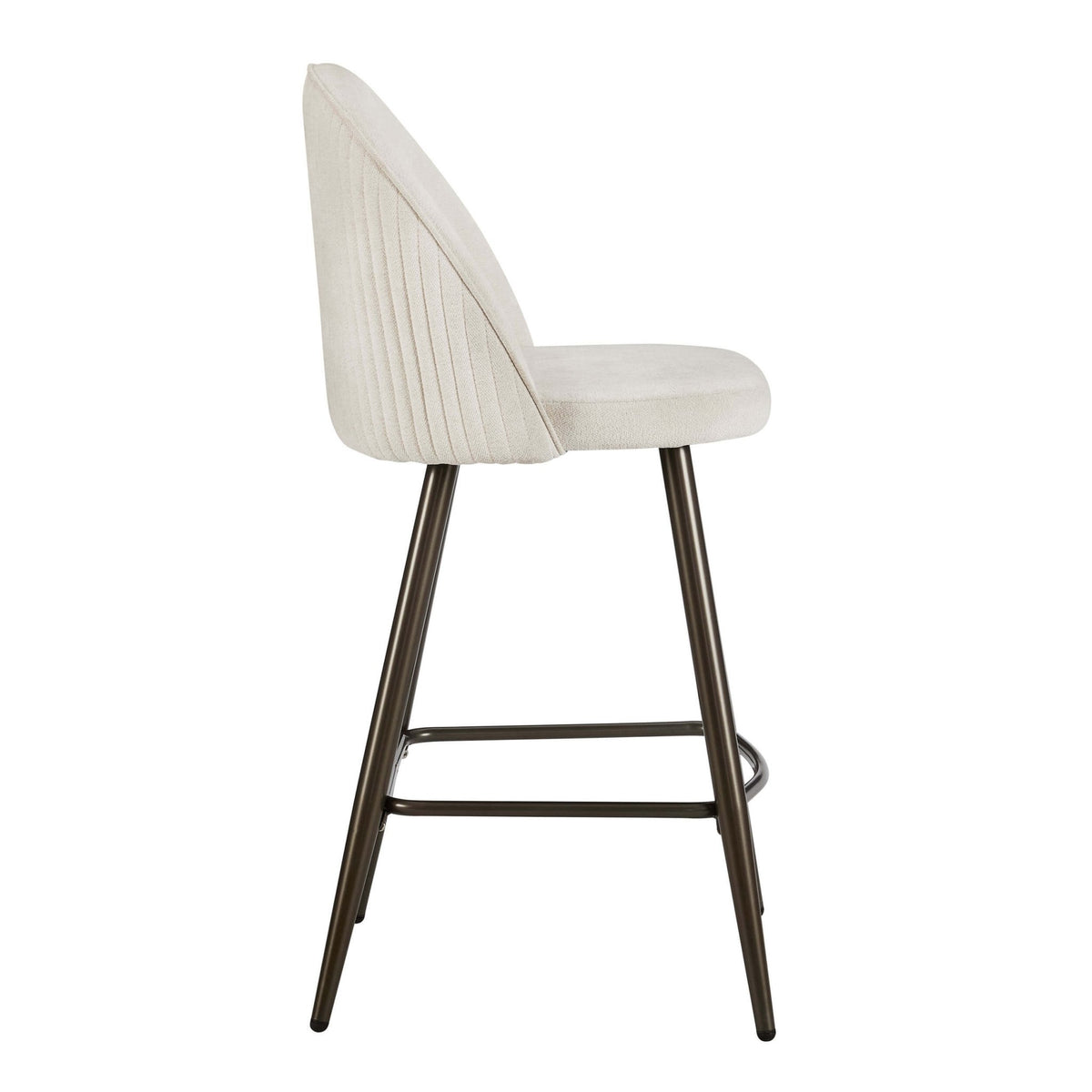 Hattie Set of 2 Barstools - Ivory Chenille - DUSK