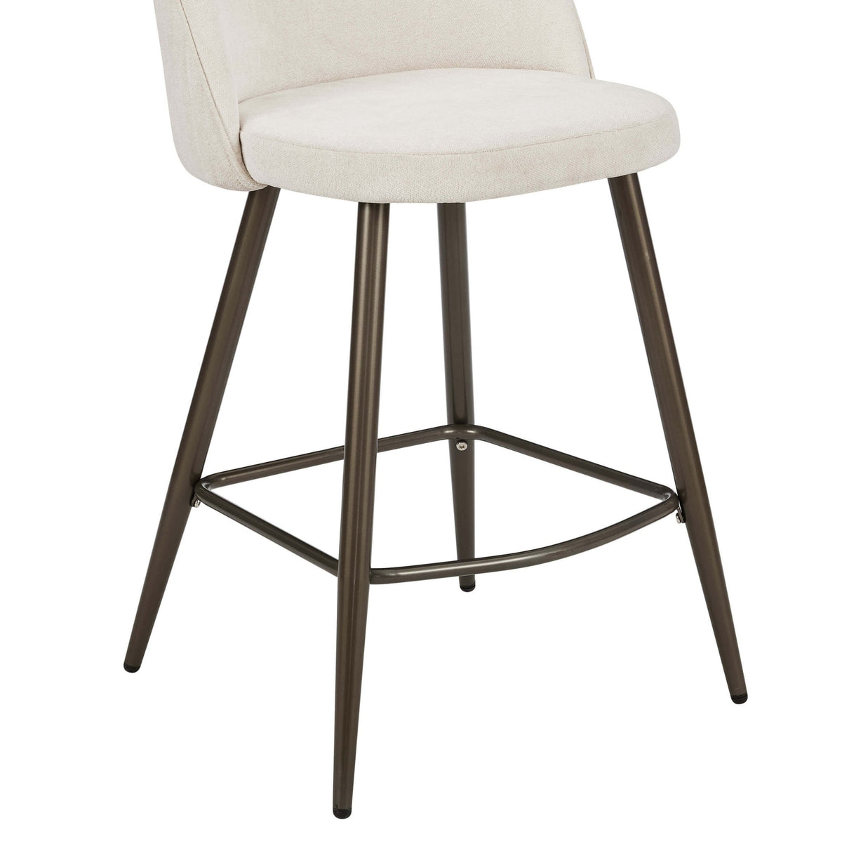 Hattie Set of 2 Barstools - Ivory Chenille - DUSK