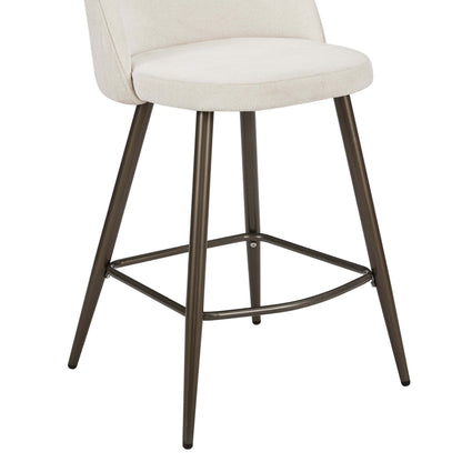 Hattie Set of 2 Barstools - Ivory Chenille - DUSK