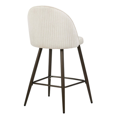 Hattie Set of 2 Barstools - Ivory Chenille - DUSK