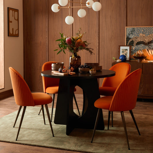 Hattie Set of 2 Dining Chairs - Bright Orange - DUSK