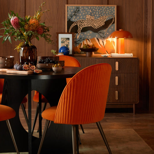 Hattie Set of 2 Dining Chairs - Bright Orange - DUSK