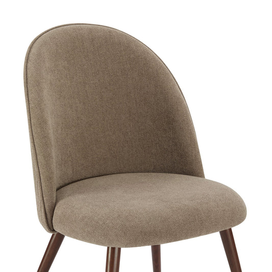 Hattie Set of 2 Dining Chairs - Chenille Mushroom - DUSK