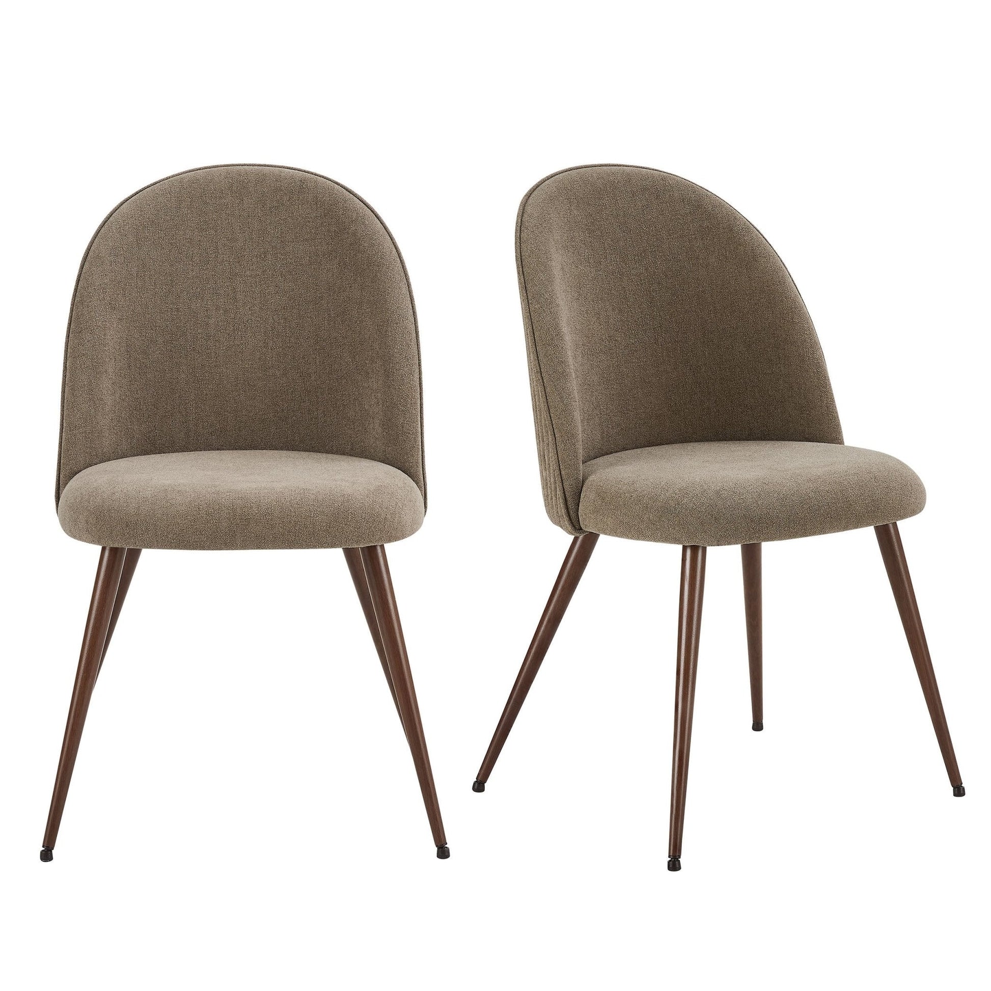Hattie Set of 2 Dining Chairs - Chenille Mushroom - DUSK