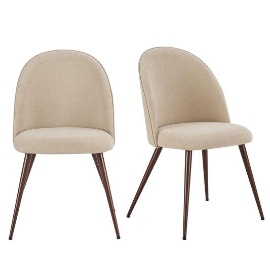 Hattie Set of 2 Dining Chairs - Chenille Oatmeal - DUSK