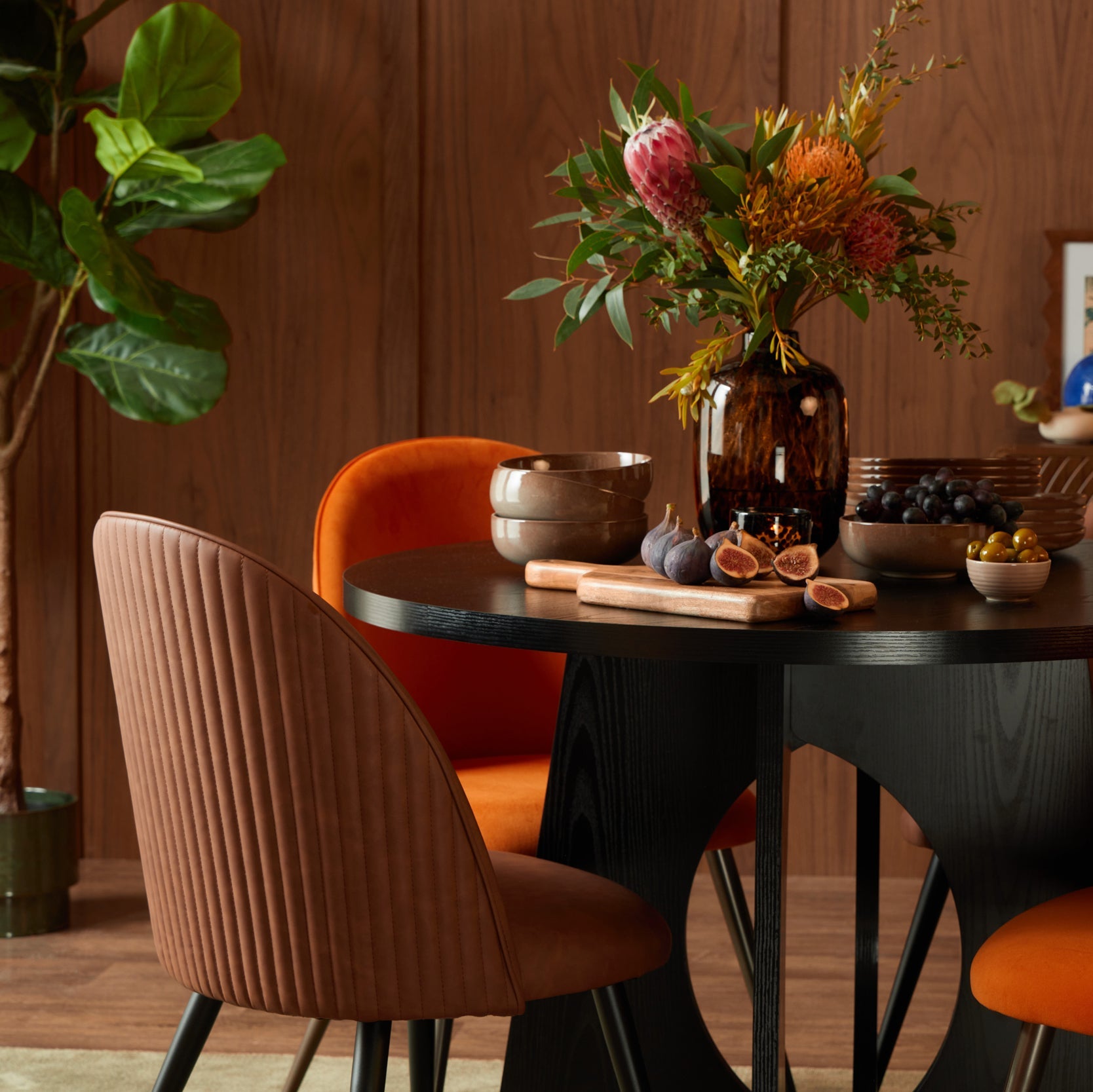 Hattie Set of 2 Dining Chairs - Faux Leather Tan - DUSK