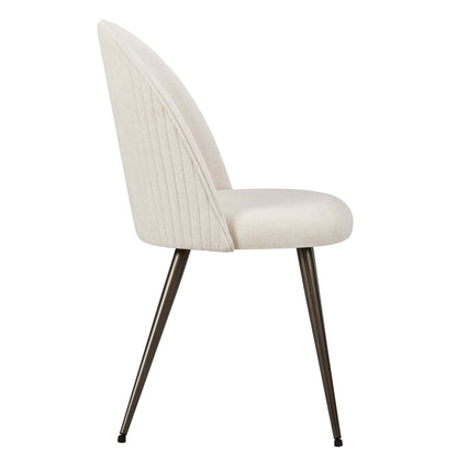 Hattie Set of 2 Dining Chairs - Ivory Chenille - DUSK