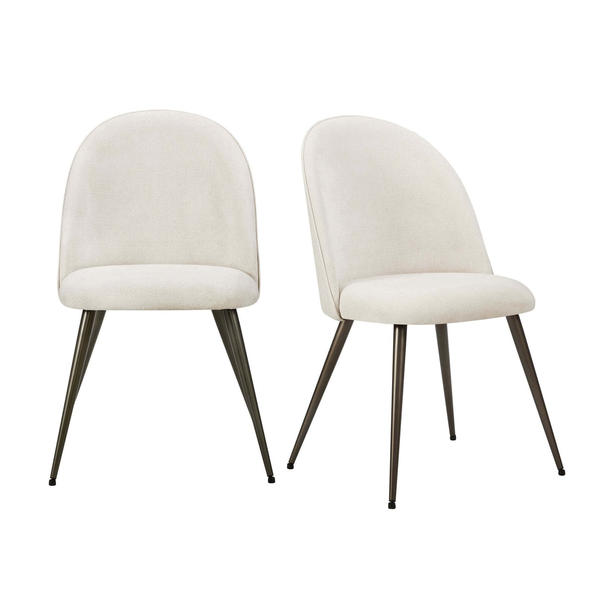 Hattie Set of 2 Dining Chairs - Ivory Chenille - DUSK