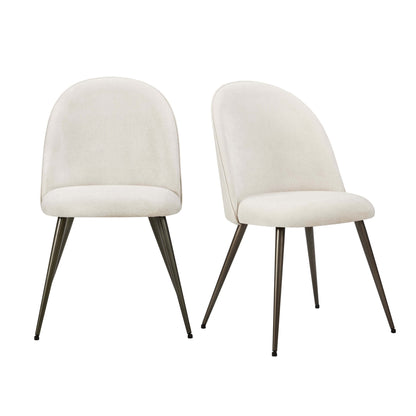 Hattie Set of 2 Dining Chairs - Ivory Chenille - DUSK