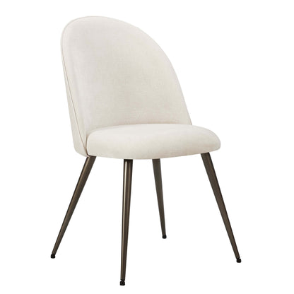 Hattie Set of 2 Dining Chairs - Ivory Chenille - DUSK