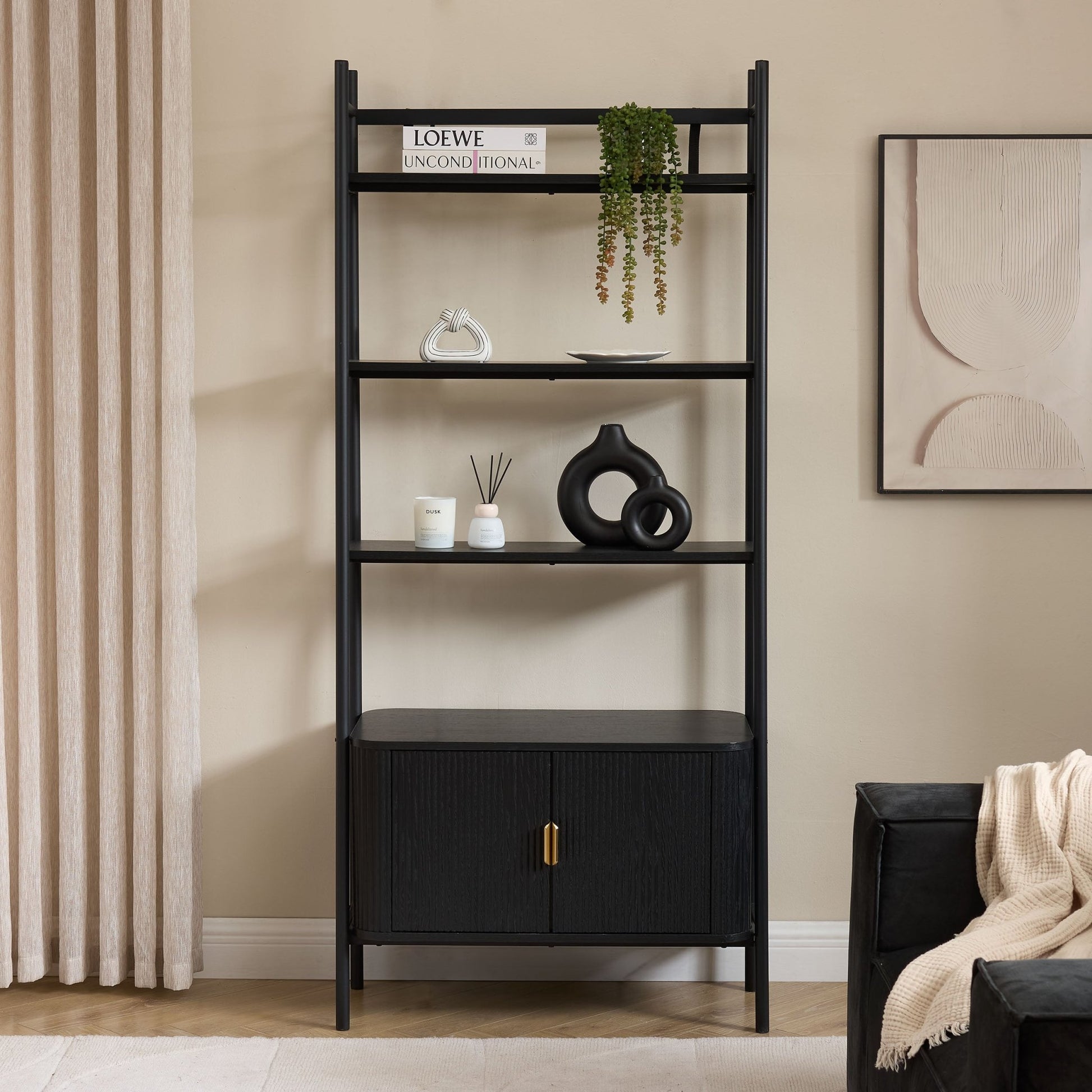 Hattie Shelving Unit - Black - DUSK