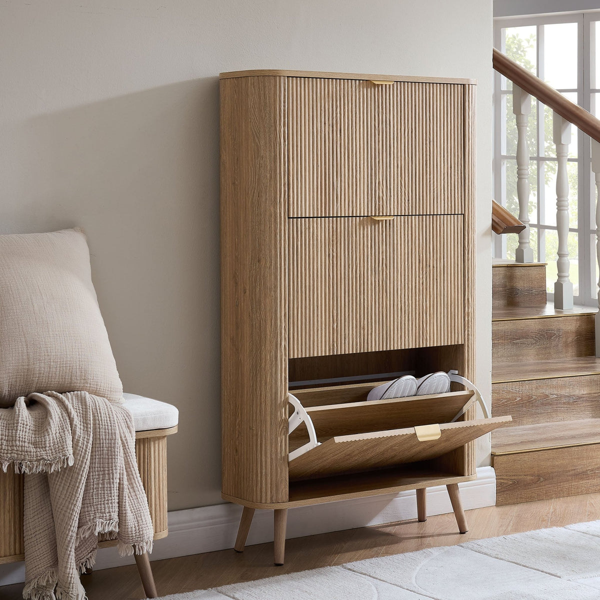 Hattie Shoe Cabinet - Light Wood - DUSK