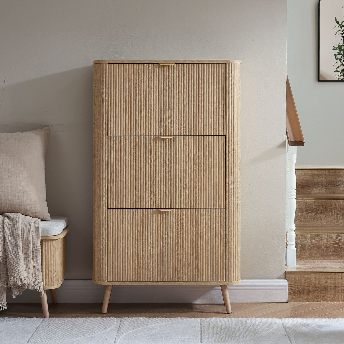 Hattie Shoe Cabinet - Light Wood - DUSK
