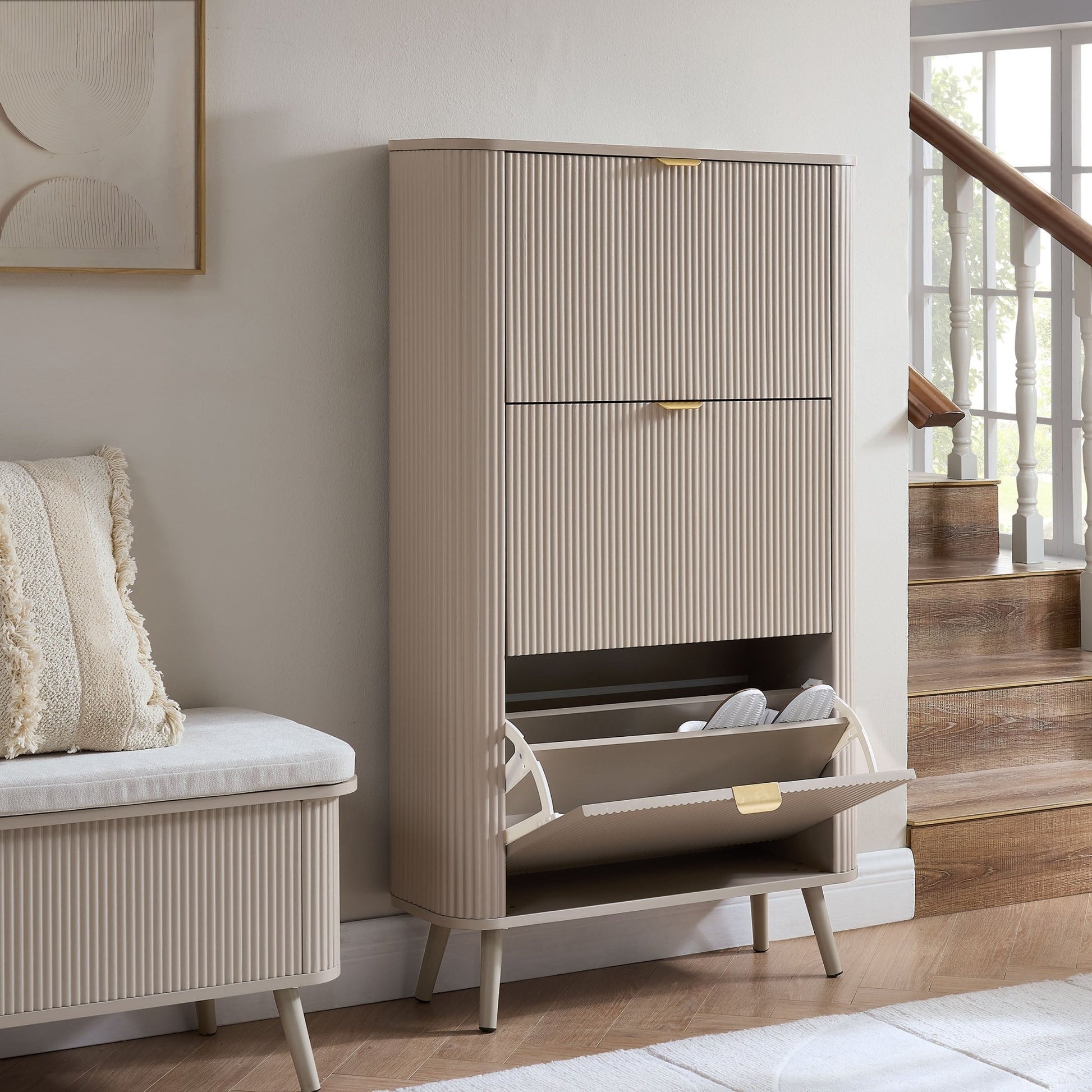 Hattie Shoe Cabinet - Taupe - DUSK